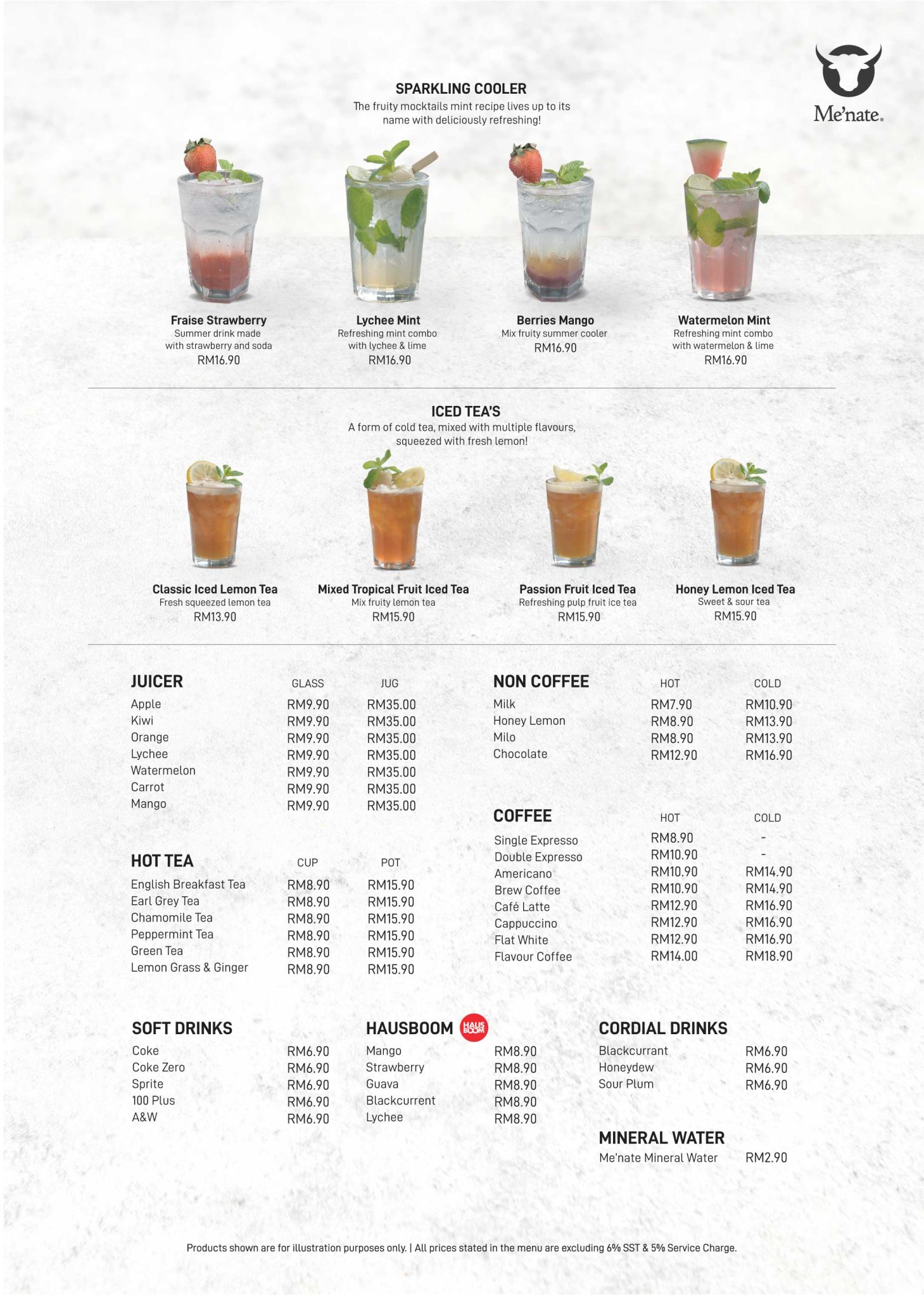 Beverages Menu – Me'nate